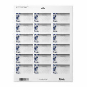 ネイビーエレガントブルーシルバーバルーングリッター誕生日 ラベル (フルシート)