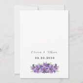 ネイビーエレガントブルーシルバーフローラ結婚式招待状 招待状 (裏面)