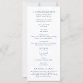 ネイビーエレガントブルースクリプトモダン結婚式 プログラム (裏面)