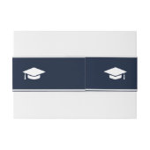 ネイビーエレガントブルースクリプト書道卒業 招待状ベリーバンド (裏面例)