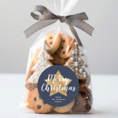 ネイビーエレガントブルースターメリークリスマス ラウンドシール