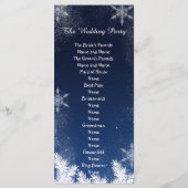 ネイビーエレガントブルースノーフレーク冬ウェディングプログラム プログラム (裏面)