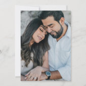 ネイビーエレガントブルースノーフレーク2枚結婚の写真 セーブザデート (裏面)