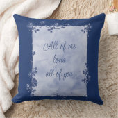 ネイビーエレガントブルースパークルフレームバレンタイン クッション (ブランケット)