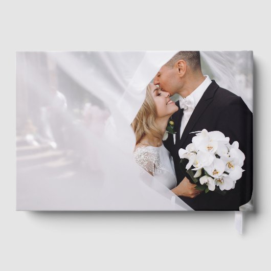 ネイビーエレガントブルースパークル結婚ズ ゲストブック (裏面)