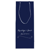 ネイビーエレガントブルーズ結婚ワイン抱き枕 ワインギフトバッグ (裏面)