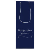 ネイビーエレガントブルーズ結婚ワイン抱き枕 ワインギフトバッグ (正面)