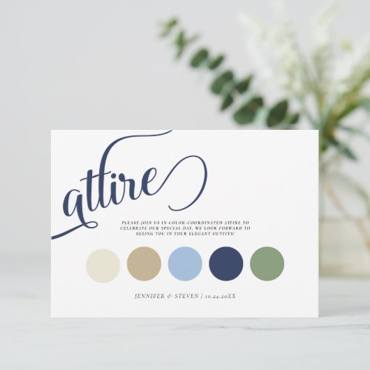 ネイビーエレガントブルーチューリップ結婚の服装 エンクロージャーカード (スタンド正面)