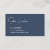 ネイビーエレガントブルーティール（緑がかった色）銀河系作家ライター 名刺 (裏面)