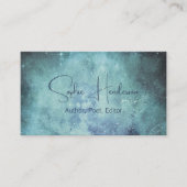 ネイビーエレガントブルーティール（緑がかった色）銀河系作家ライター 名刺 (正面)