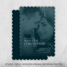 ネイビーエレガントブルードゥオトン写結婚真