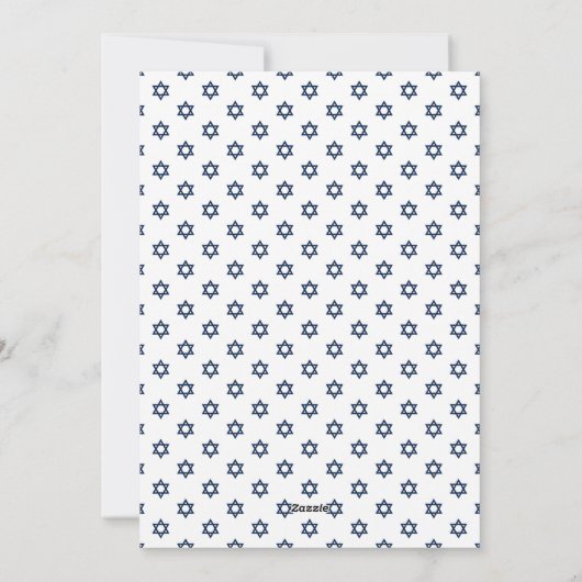 ネイビーエレガントブルーハッピーハヌッカ写真 シーズンカード (裏面)