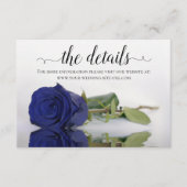 ネイビーエレガントブルーバラ結婚詳細Webサイト エンクロージャーカード (正面)