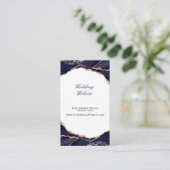 ネイビーエレガントブルーバラ金ゴールドアゲート結婚ズWebサイト エンクロージャーカード (スタンド正面)