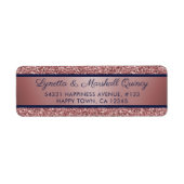 ネイビーエレガントブルーバラ金ゴールドグリッタースパークルラベル ラベル (正面)