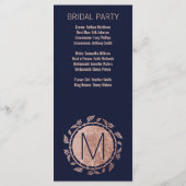 ネイビーエレガントブルーバラ金ゴールドフローラ結婚式 プログラム (裏面)