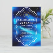 ネイビーエレガントブルービジネス記念日招待状 招待状 (スタンド正面)