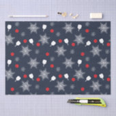 ネイビーエレガントブルー💙ピックボールのクリスマス 薄葉紙 (クラフト)