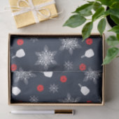 ネイビーエレガントブルー💙ピックボールのクリスマス 薄葉紙 (ギフト)