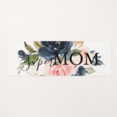 ネイビーエレガントブルーピンク赤面フローラマすごいム ヨガマット (正面(横))