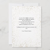 ネイビーエレガントブルーピンク赤面金ゴールド結婚フローラ サンキューカード (裏面)