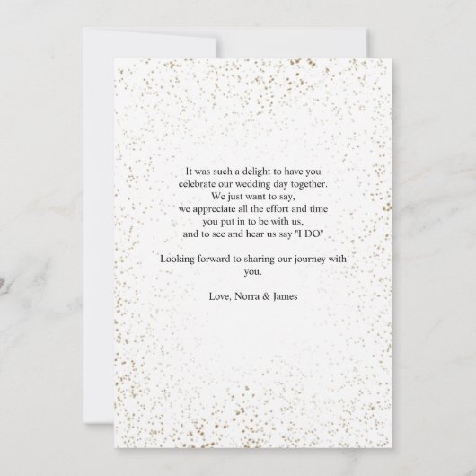 ネイビーエレガントブルーピンク赤面金ゴールド結婚フローラ サンキューカード (裏面)