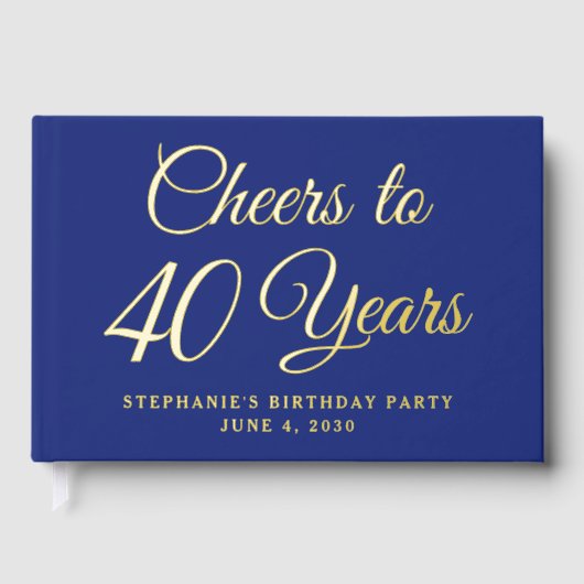 ネイビーエレガントブルーフォイル応援から40年 ゲストブック (正面)