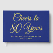 ネイビーエレガントブルーフォイル応援80年 ゲストブック (正面)