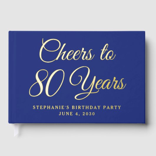 ネイビーエレガントブルーフォイル応援80年 ゲストブック (正面)