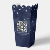 ネイビーエレガントブルーフォイル&ダイヤモンド結婚ズポップコーン フェイバーボックス (裏面)