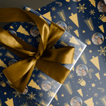 ネイビーエレガントブルーフォトメリークリスマス