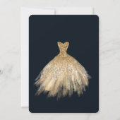 ネイビーエレガントブルーフラワーズブライダルシャワー 招待状 (裏面)