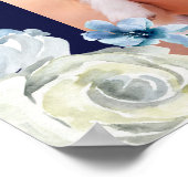 ネイビーエレガントブルーフローラバルミツワーへようこそ ポスター (角)