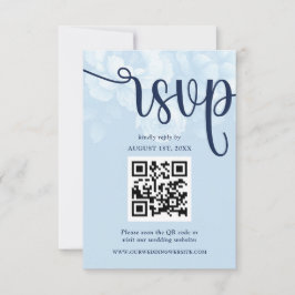 ネイビーエレガントブルーフローラ牡丹 出欠カード