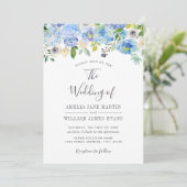 ネイビーエレガントブルーフローラ結婚式招待状 招待状 (スタンド正面)