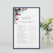 ネイビーエレガントブルーブルゴーニュブライダルシャワーゲーム (スタンド正面)