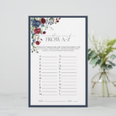 ネイビーエレガントブルーブルゴーニュブライダルシャワーゲーム (スタンド正面)