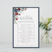 ネイビーエレガントブルーブルゴーニュブライダルシャワーゲーム (スタンド正面)