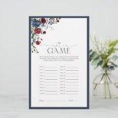 ネイビーエレガントブルーブルゴーニュブライダルシャワーゲーム (スタンド正面)