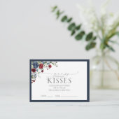 ネイビーエレガントブルーブルゴーニュブライダルシャワーゲーム エンクロージャーカード (スタンド正面)