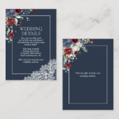 ネイビーエレガントブルーブルゴーニュボタニカルレース詳細 エンクロージャーカード (正面/裏面)