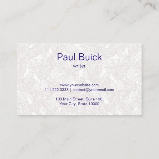 ネイビーエレガントブループロフェッショナルブッシーンカード 名刺 (裏面)