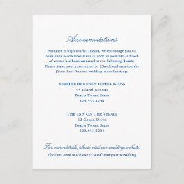 ネイビーエレガントブルーホテル宿泊施設 エンクロージャーカード