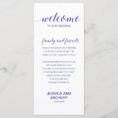 ネイビーエレガントブルーホワイトありがとうご結婚ざいます プログラム (正面)