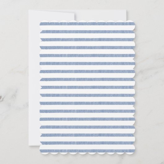 ネイビーエレガントブルーホワイトアジサイ男の赤ちゃんシャワー 招待状 (裏面)