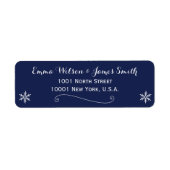 ネイビーエレガントブルーホワイトクリスマス住所 シール (正面)