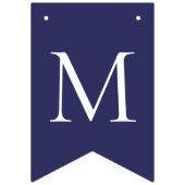 ネイビーエレガントブルーホワイトメリークリスマス バンティングフラッグ (第1の旗)