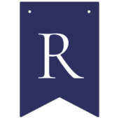 ネイビーエレガントブルーホワイトメリークリスマス バンティングフラッグ (第3の旗)