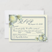 ネイビーエレガントブルーホワイトローズRSVPカーミニマルド 出欠カード (裏面)