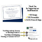 ネイビーエレガントブルーホワイト悔やみや弔慰ありがとう サンキューカード